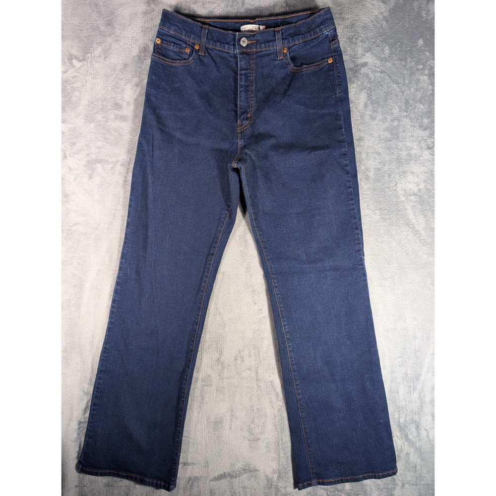 Levis 512 Perfectly Slimming Straight Leg Jeans Womens 12 M Dark Wash Stretch